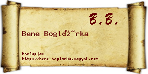 Bene Boglárka névjegykártya